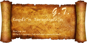 Gegán Terestyén névjegykártya